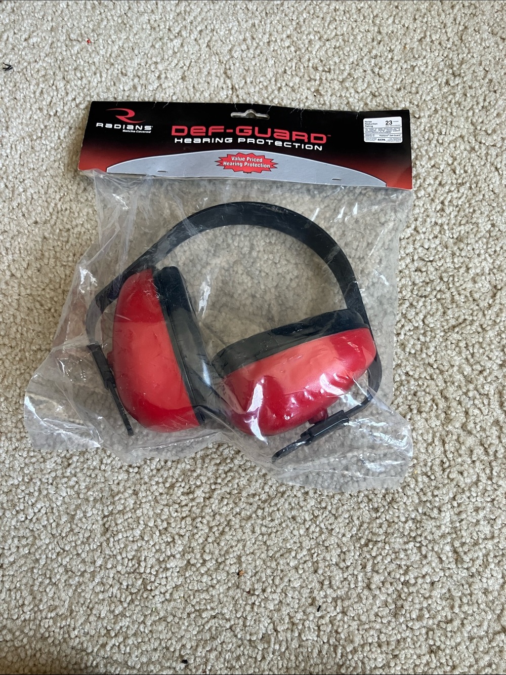 Def-Guard Red Ear Muffs Hearing Protection